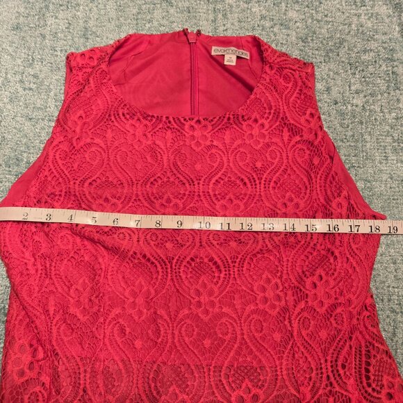 Eva Mendes Embroidered Lace Hot Pink A-Line Dress Sz 10 - Picture 9 of 10
